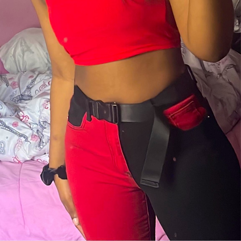 High waist muiltcolor skinny jeans